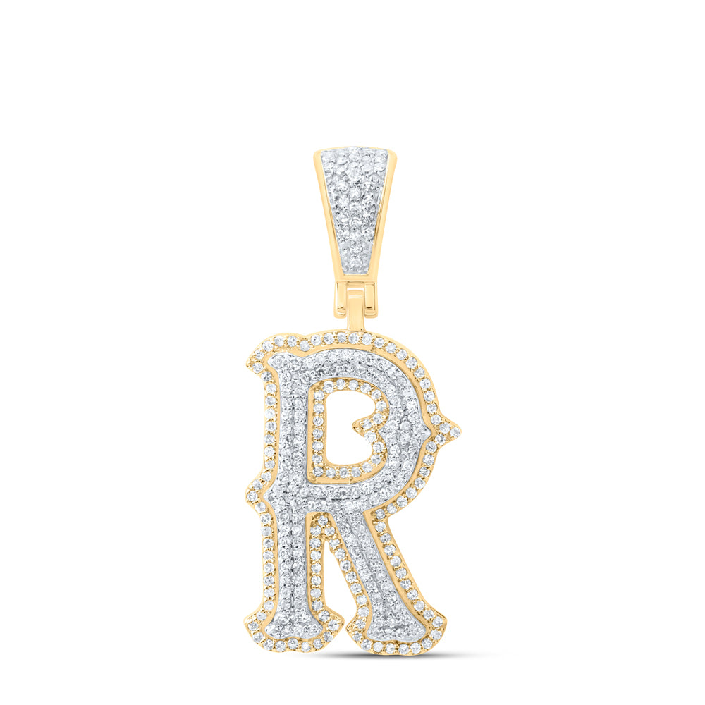 5/8CTW-NAT DIA NK FASHION INITIAL "R" PENDANT Daisy Joyeria