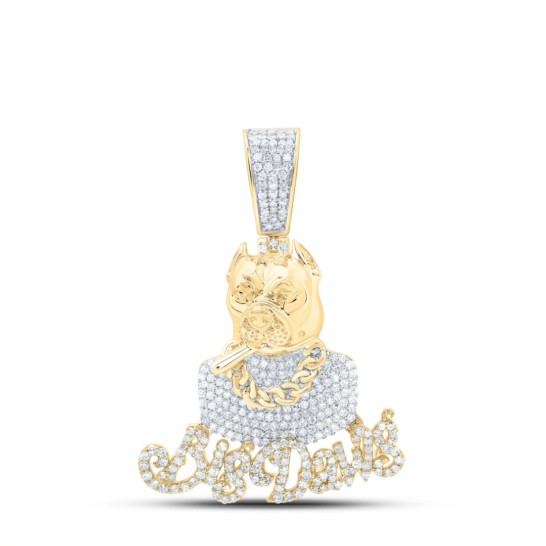 1 1/3CTW-NAT DIA NK BIG DAWG MENS CHARM Daisy Joyeria