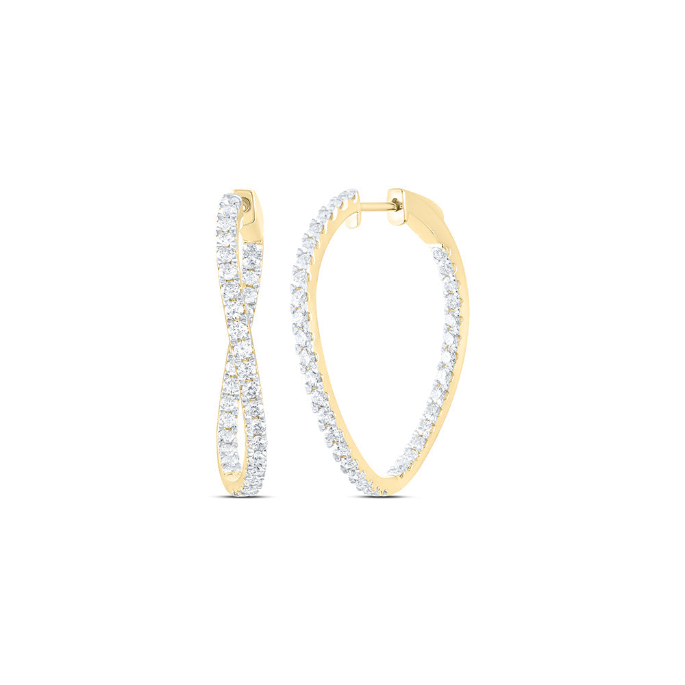 2CTW-NAT DIA ANA M FASHION OVAL HOOP EARRING Daisy Joyeria