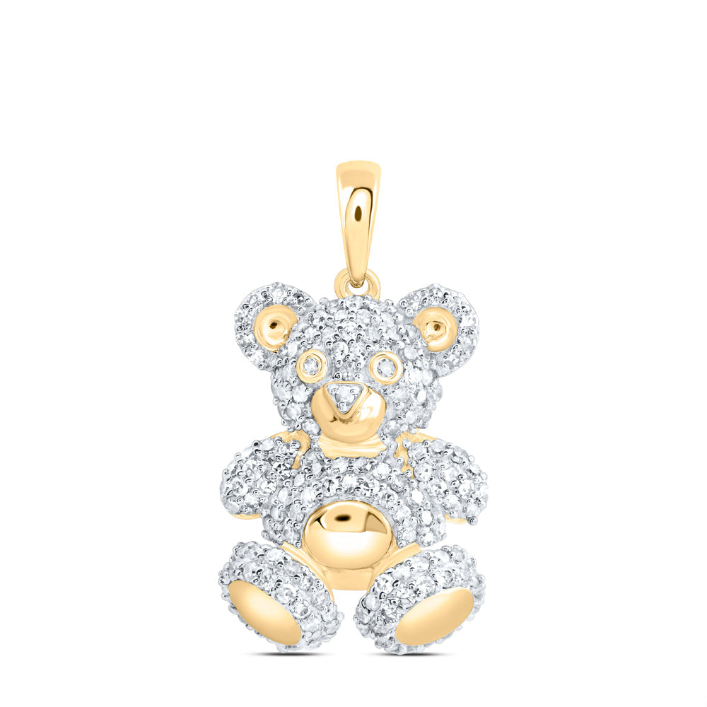 5/8CTW-NAT DIA NK FASHION TEDDY BEAR PENDANT Daisy Joyeria