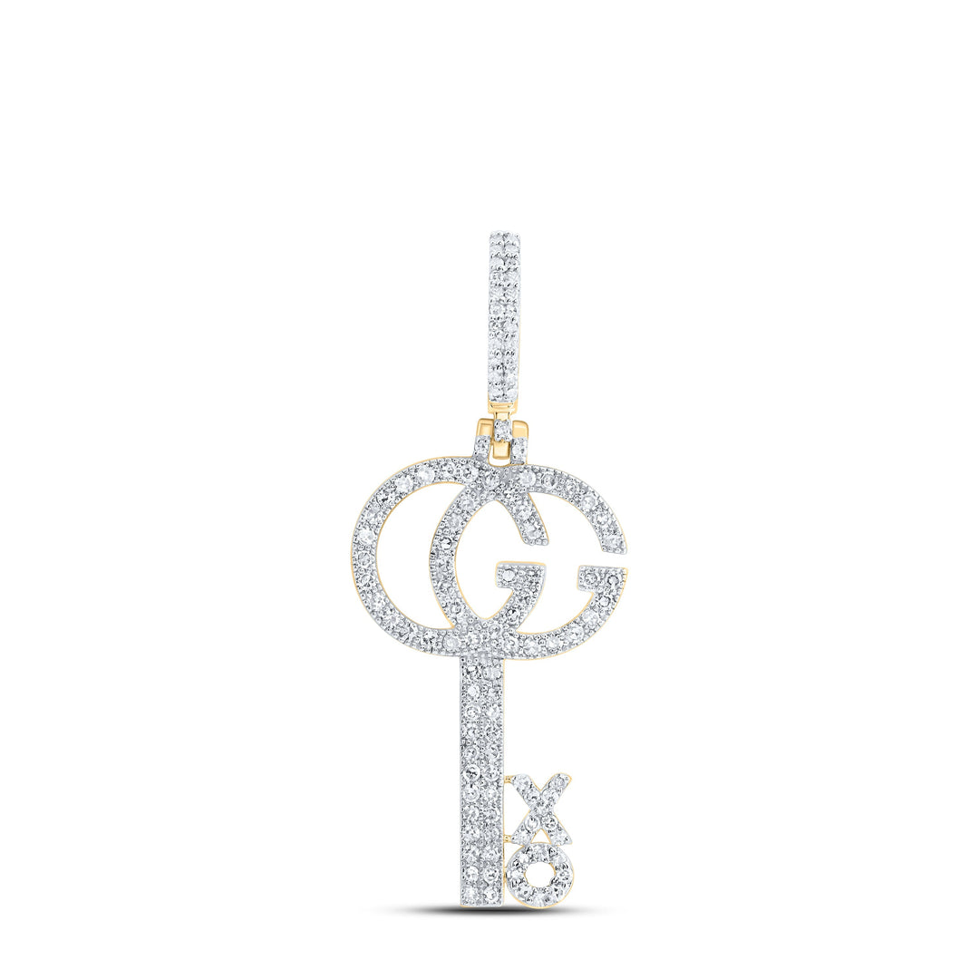1/2CTW-NAT DIA NK FASHION XO KEY MENS CHARM Daisy Joyeria