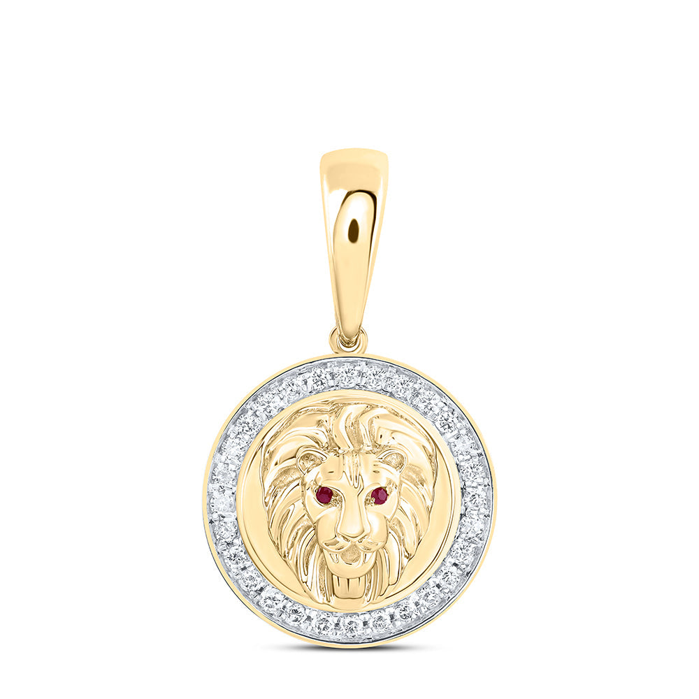 1/2CTW-NAT DIA NK LION FACE MENS CHARM Daisy Joyeria