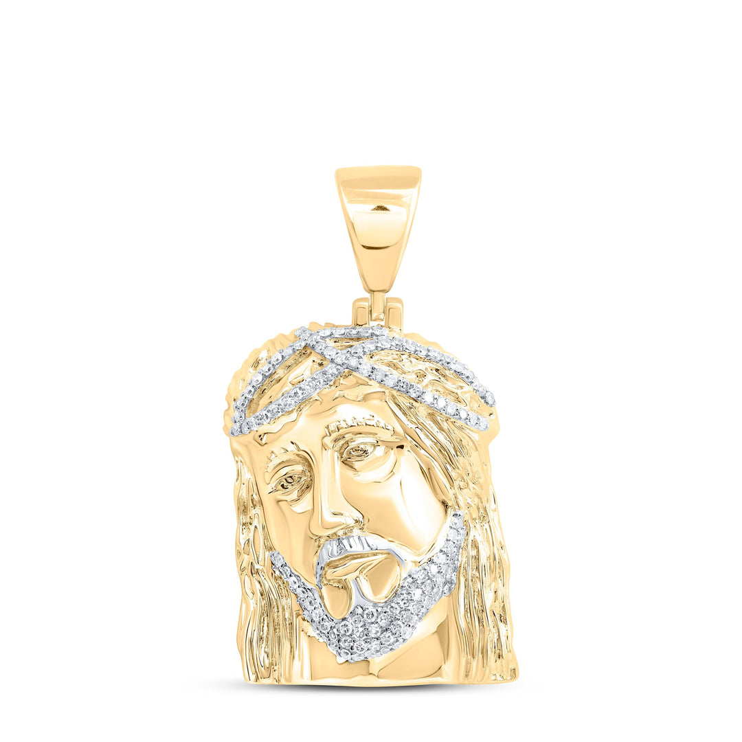 1/3CTW-NAT DIA NK JESUS FACE MENS CHARM Daisy Joyeria