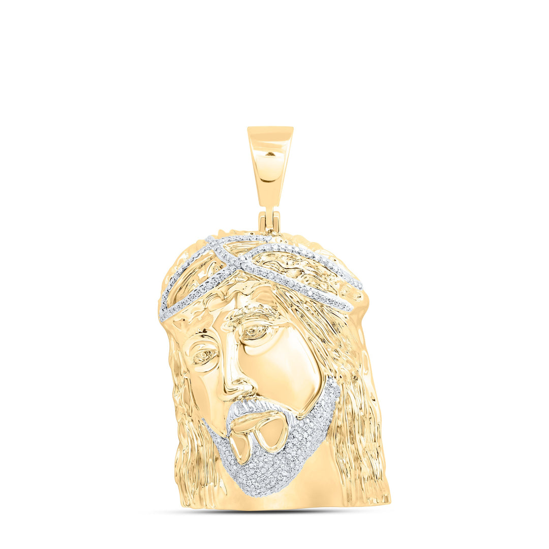1CTW-NAT DIA NK JESUS FACE MENS CHARM Daisy Joyeria