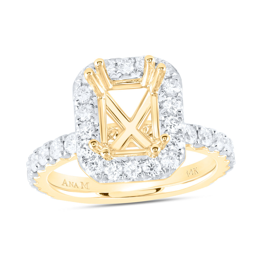 1CTW-NAT DIA ANA M 2CT-CEM SEMI-MOUNT SINGLE HALO ENGAGEMENT RING 7 Daisy Joyeria
