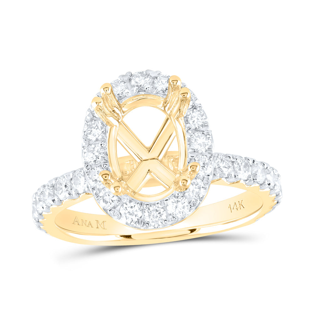 1CTW-NAT DIA ANA M 2CT-COV SEMI-MOUNT SINGLE HALO ENGAGEMENT RING 7 Daisy Joyeria
