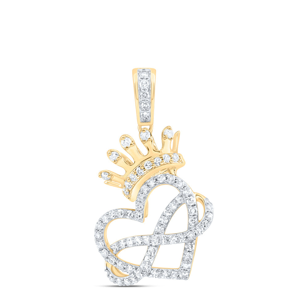 3/8CTW-NAT DIA NK FASHION CROWN INFINITY HEART LADIES PENDANT Daisy Joyeria