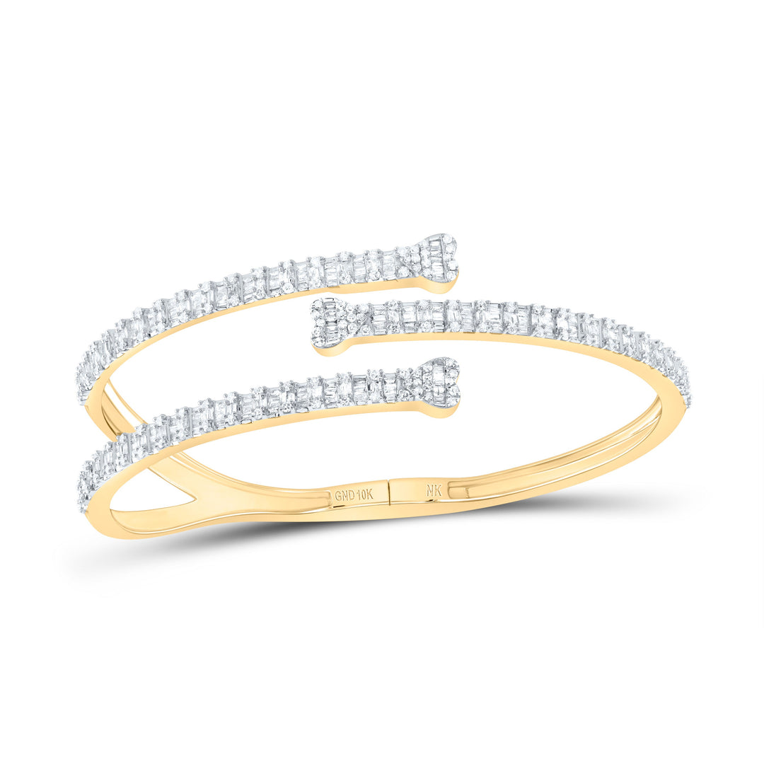 2 1/5CTW-NAT DIA NK FASHION HEART CUFF BANGLE (55X65 MM) Daisy Joyeria
