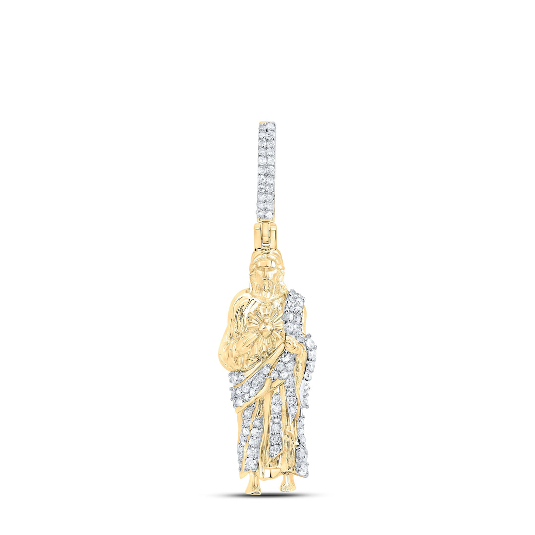 1/4CTW-DIA P1 JESUS MENS CHARM Daisy Joyeria