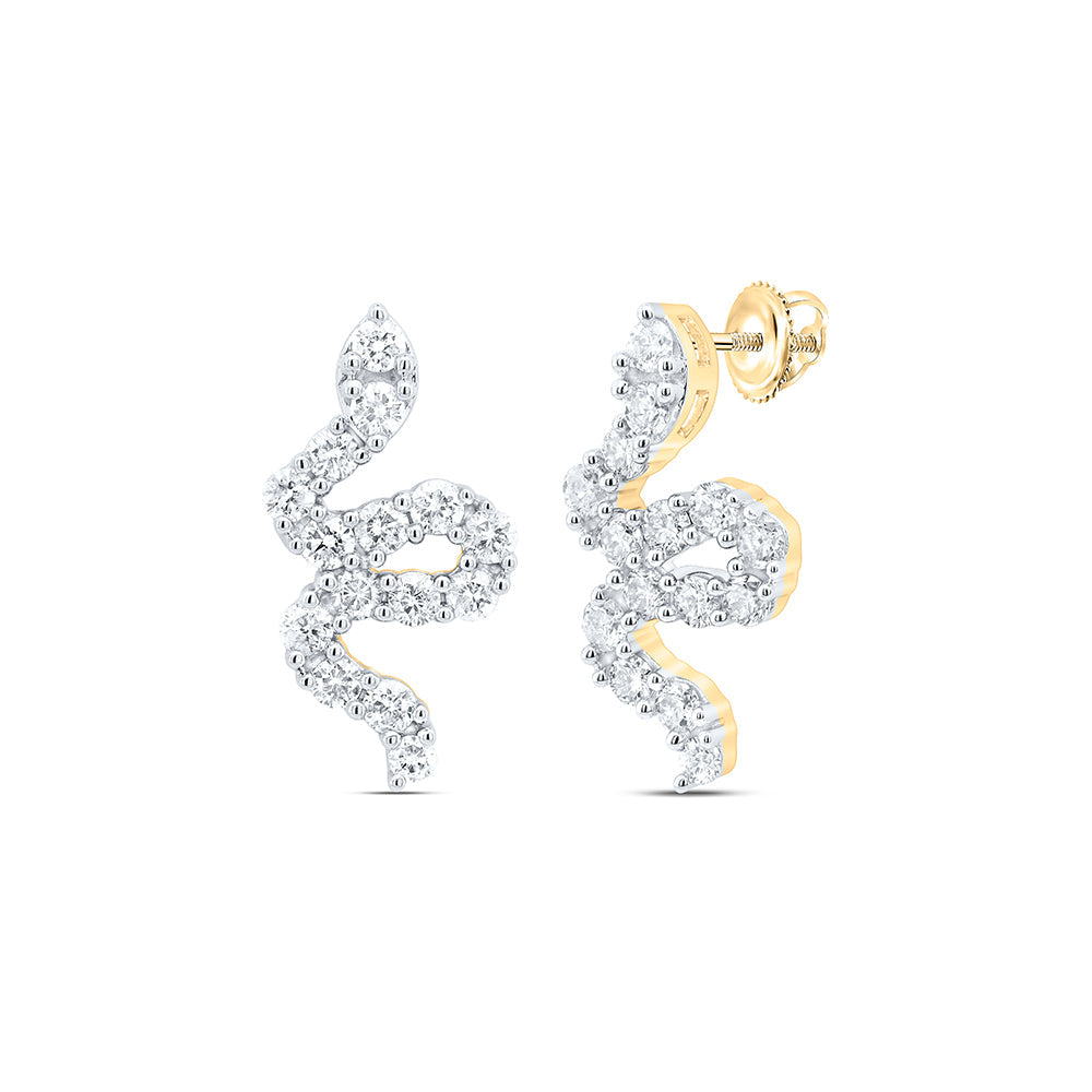 1/2 CTW-DIA CN FASHION SNAKE EARRING Daisy Joyeria