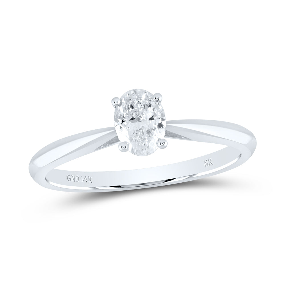 1/4CT-DIA I1 IJ OVAL SOLITAIRE RING 7 Daisy Joyeria
