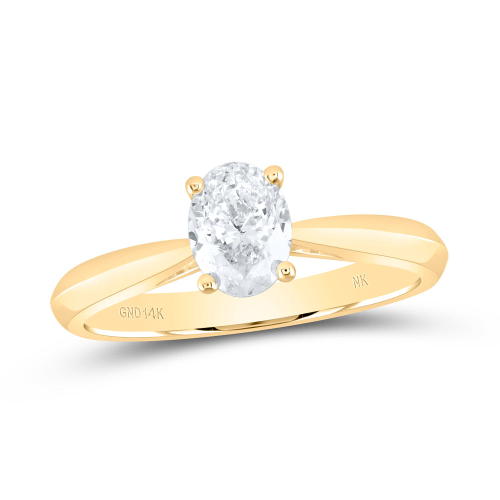3/4CT-DIA SI IJ OVAL SOLITAIRE  RING 7 Daisy Joyeria