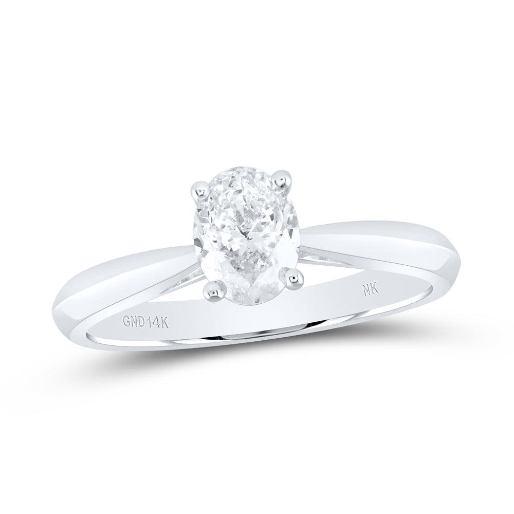 3/4CT-DIA SI IJ OVAL SOLITAIRE RING 7 Daisy Joyeria