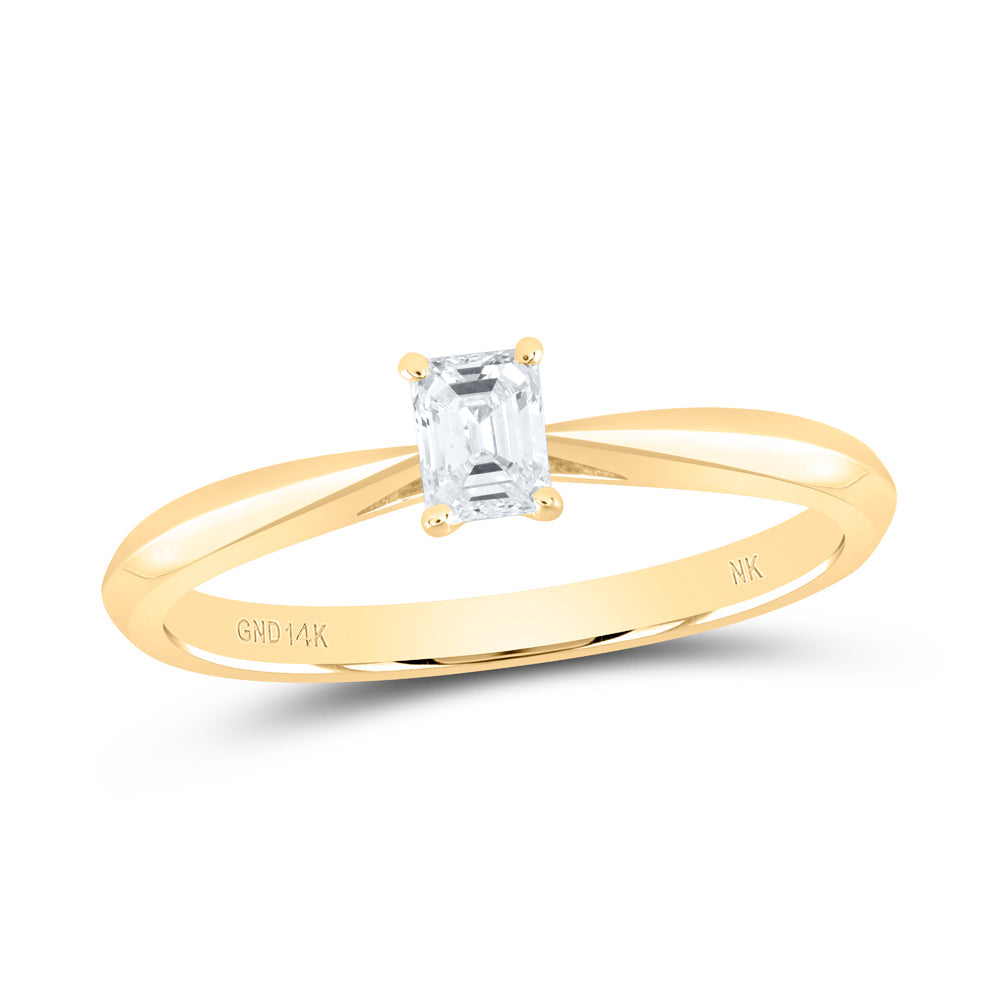 1/4CT-NAT DIA I1 IJ EMERLAD SOLITAIRE RING 7 Daisy Joyeria