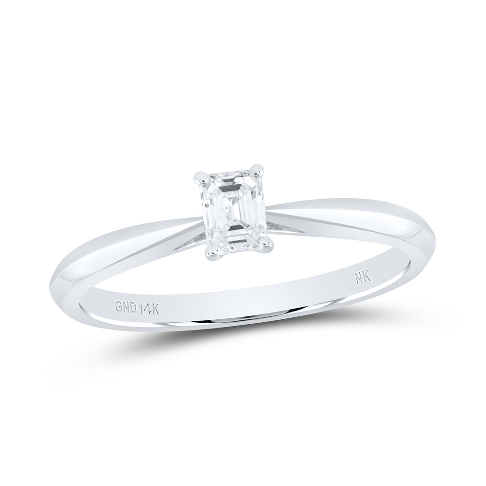 1/4CT-DIA I1 IJ EMERLAD SOLITAIRE RING 7 Daisy Joyeria