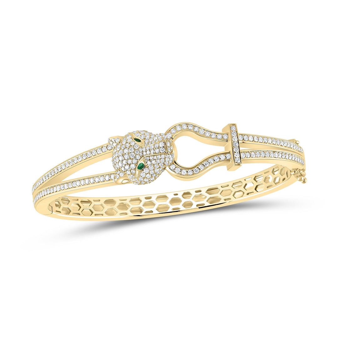 2 CTW-DIA ANA M 0.05CT-EM-RD LADIES FASHION LEOPARD BANGLE(48X60 MM) Daisy Joyeria