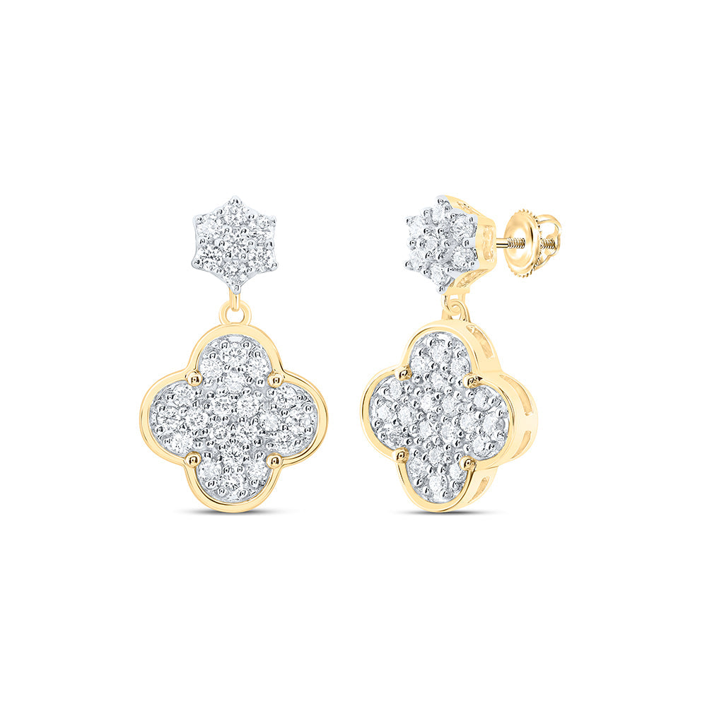 1/3CTW-DIA ANA M CLOVER DANGLING EARRING Daisy Joyeria