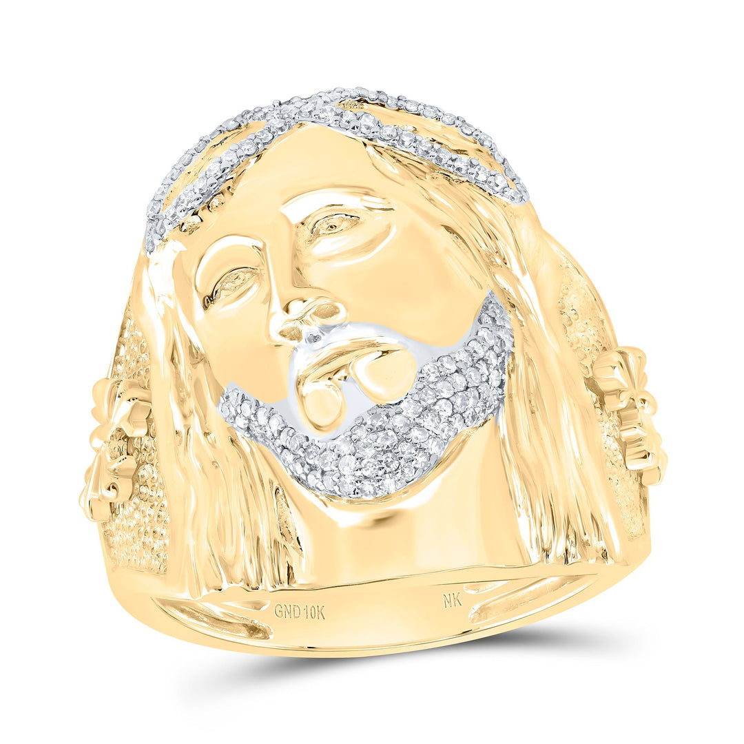 1/3CTW-DIA NK JESUS MENS RING 10 Daisy Joyeria