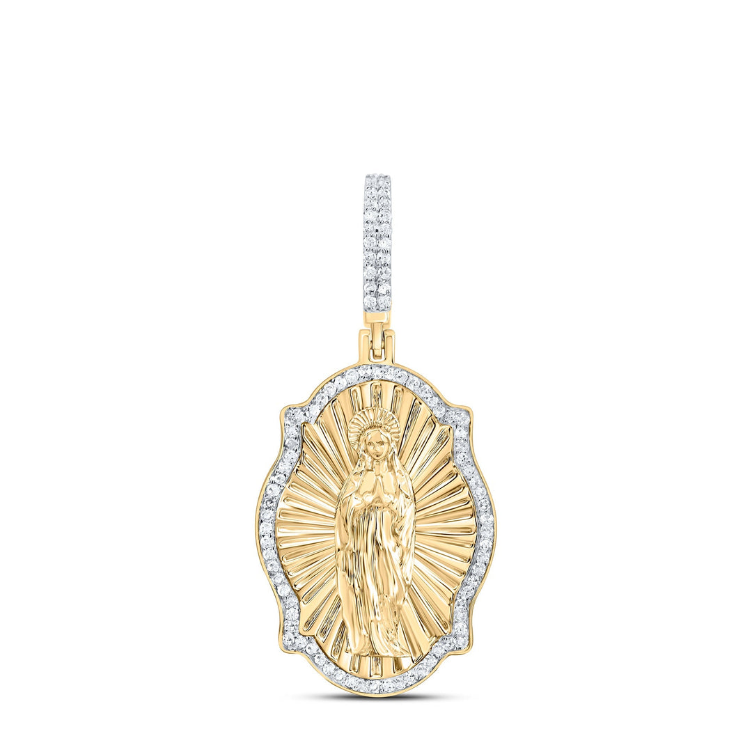 3/8CTW-DIA NK VIRGIN PRAYER MENS CHARM Daisy Joyeria