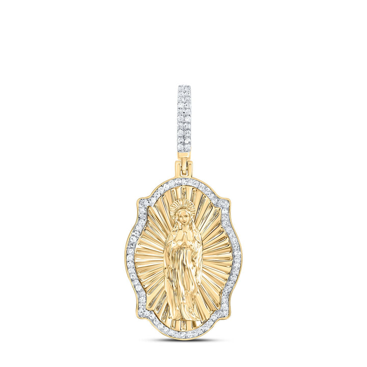 3/8CTW-DIA NK VIRGIN PRAYER MENS CHARM Daisy Joyeria
