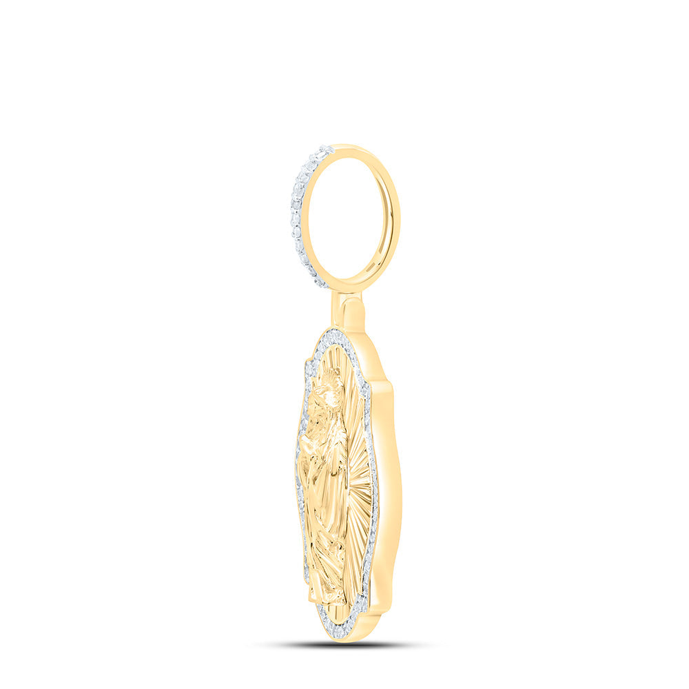 3/8CTW-DIA NK VIRGIN PRAYER MENS CHARM Daisy Joyeria