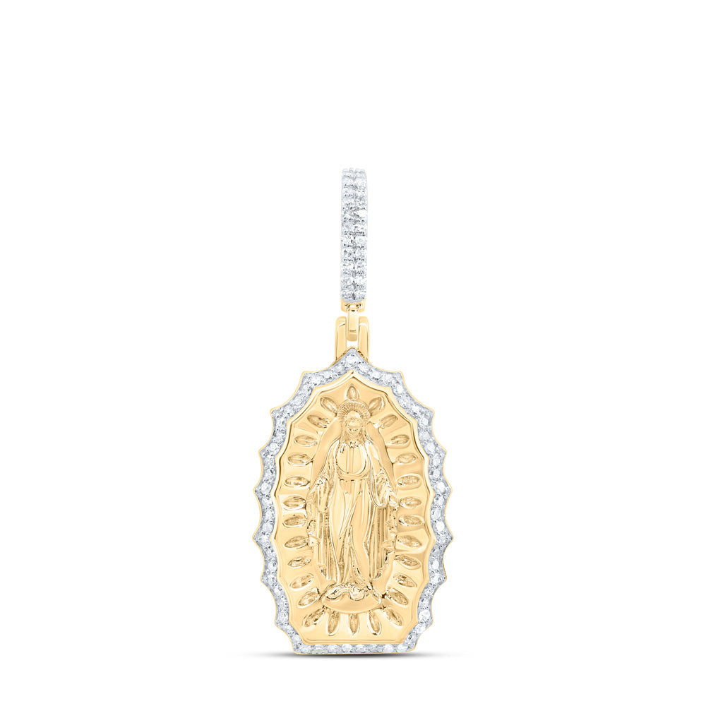 1/2CTW-DIA NK VIRGIN MOTHER MARY MENS CHARM Daisy Joyeria