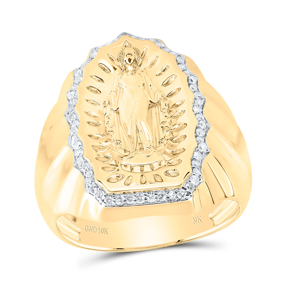 1/3CTW-DIA NK VIRGIN MOTHER MARY MENS RING 10 Daisy Joyeria