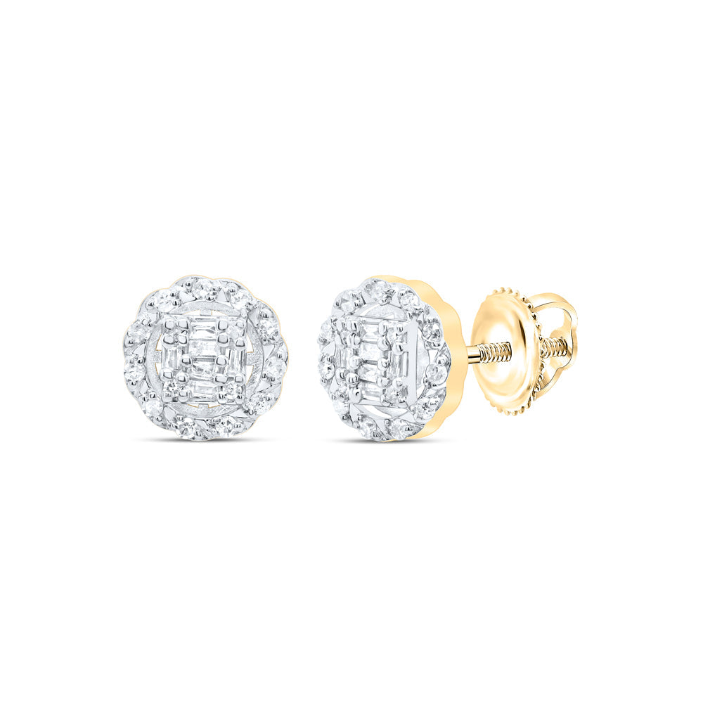 1/3CTW-DIA P1 GIFT ROUND BAGUETTE EARRING Daisy Joyeria