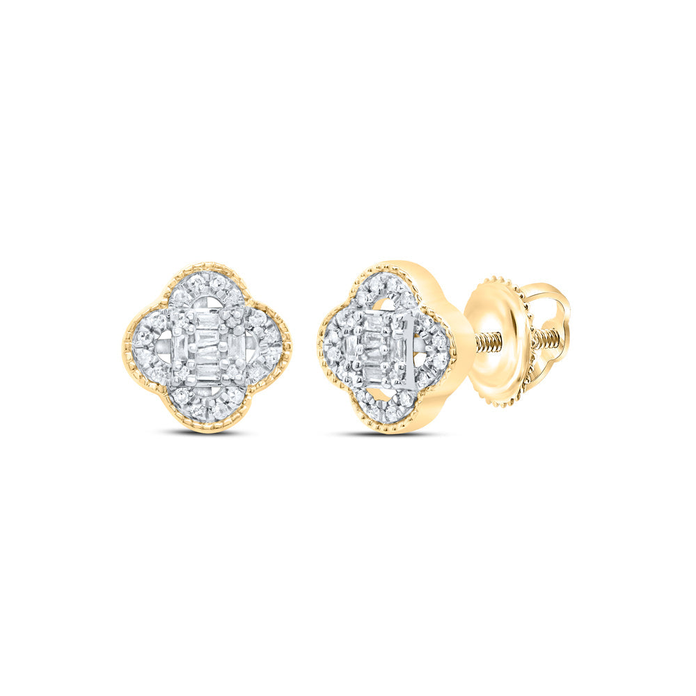 1/5CTW-DIA P1 GIFT CLOVER BAGUETTE EARRING Daisy Joyeria