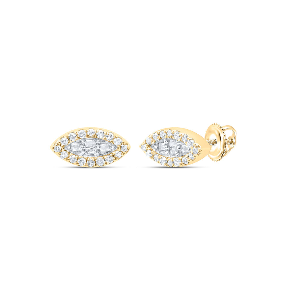 1/8CTW-DIA P1 GIFT MARQUISE BAGUETTE EARRING Daisy Joyeria