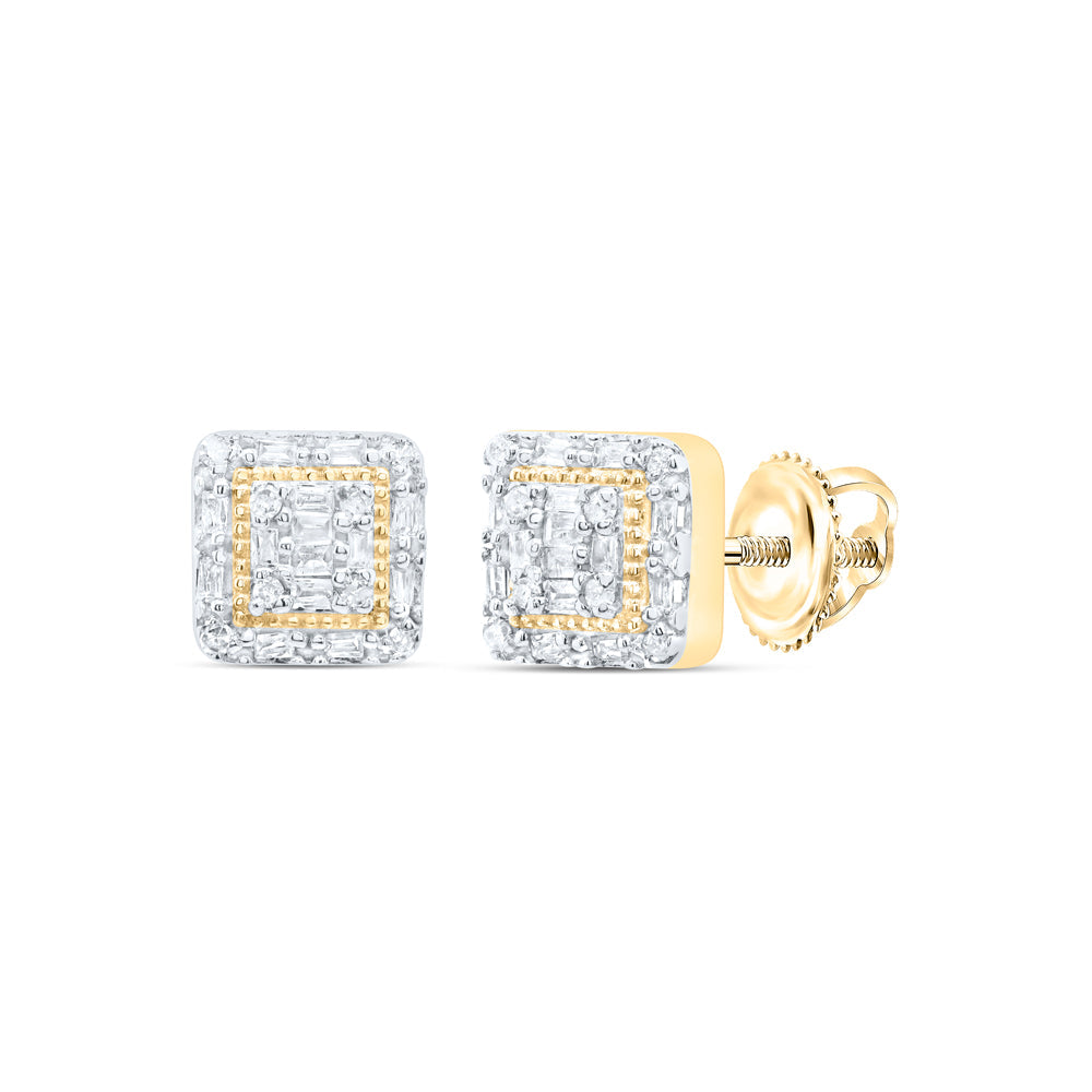 1/6CTW-DIA P1 GIFT SQUARE BAGUETTE EARRING Daisy Joyeria