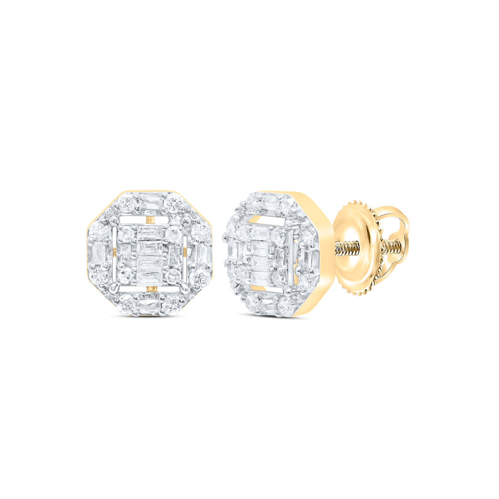 3/8CTW-DIA P1 GIFT OCTAGEN BAGUETTE EARRING Daisy Joyeria