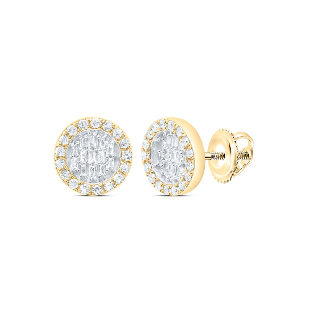 1/3CTW-DIA P1 GIFT ROUND BAGUETTE EARRING Daisy Joyeria