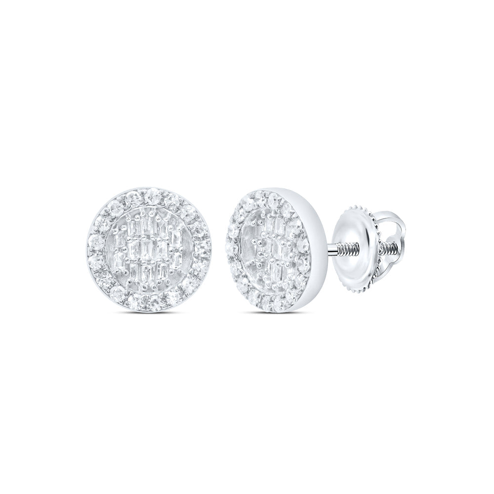 1/3CTW-DIA P1 GIFT ROUND BAGUETTE EARRING Daisy Joyeria