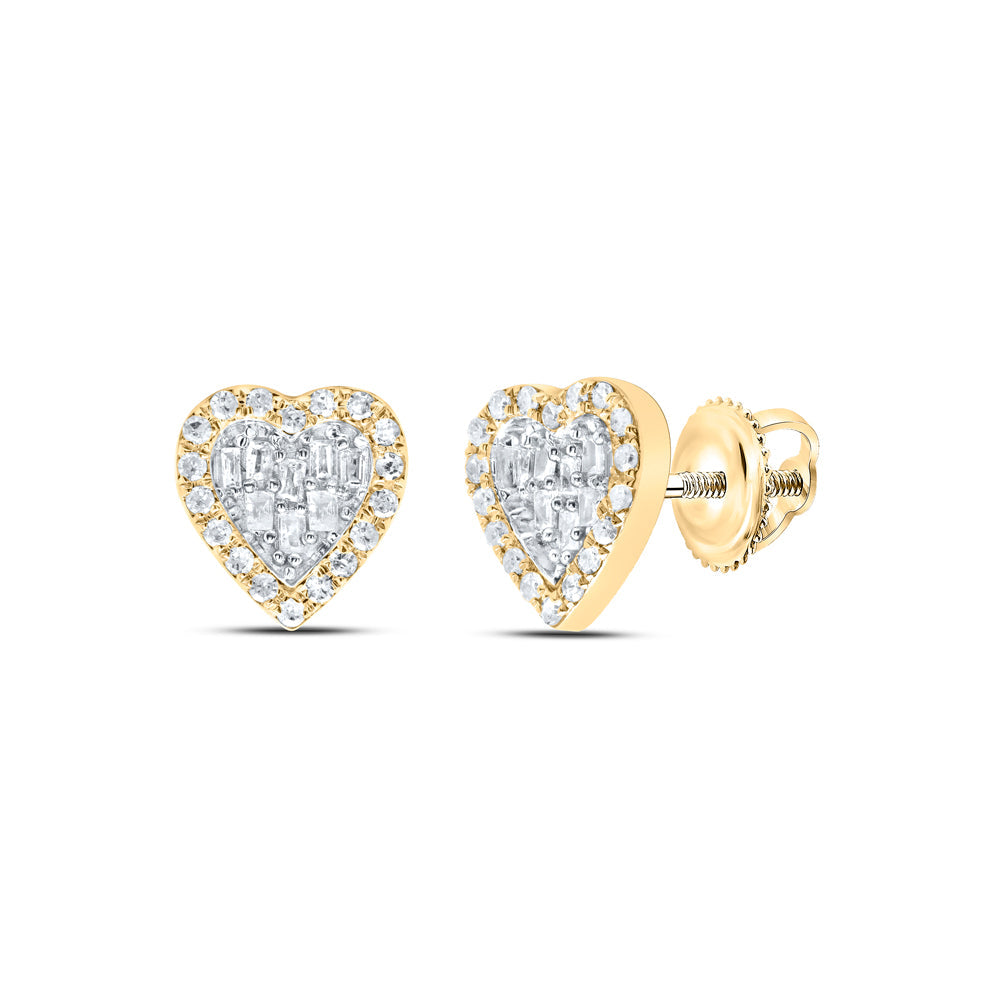 1/3CTW-DIA P1 GIFT HEART BAGUETTE EARRING Daisy Joyeria