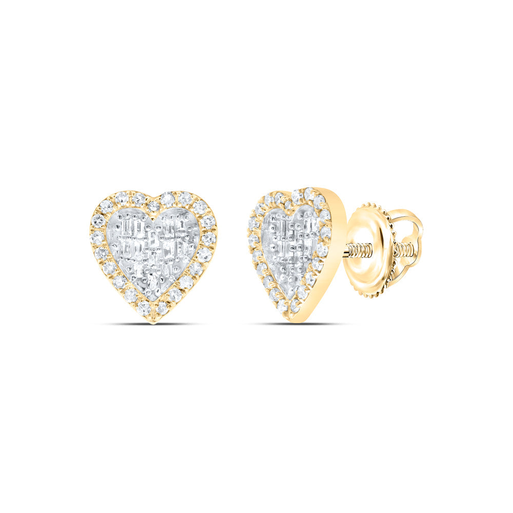 1/2CTW-DIA P1 GIFT HEART BAGUETTE EARRING Daisy Joyeria