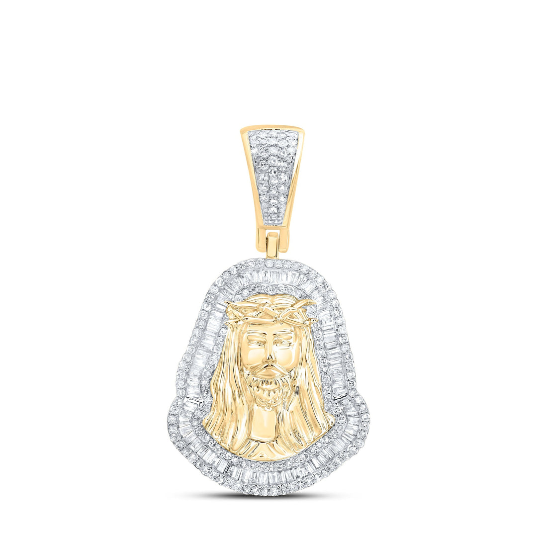 7/8CTW-DIA NK JESUS MENS CHARM Daisy Joyeria