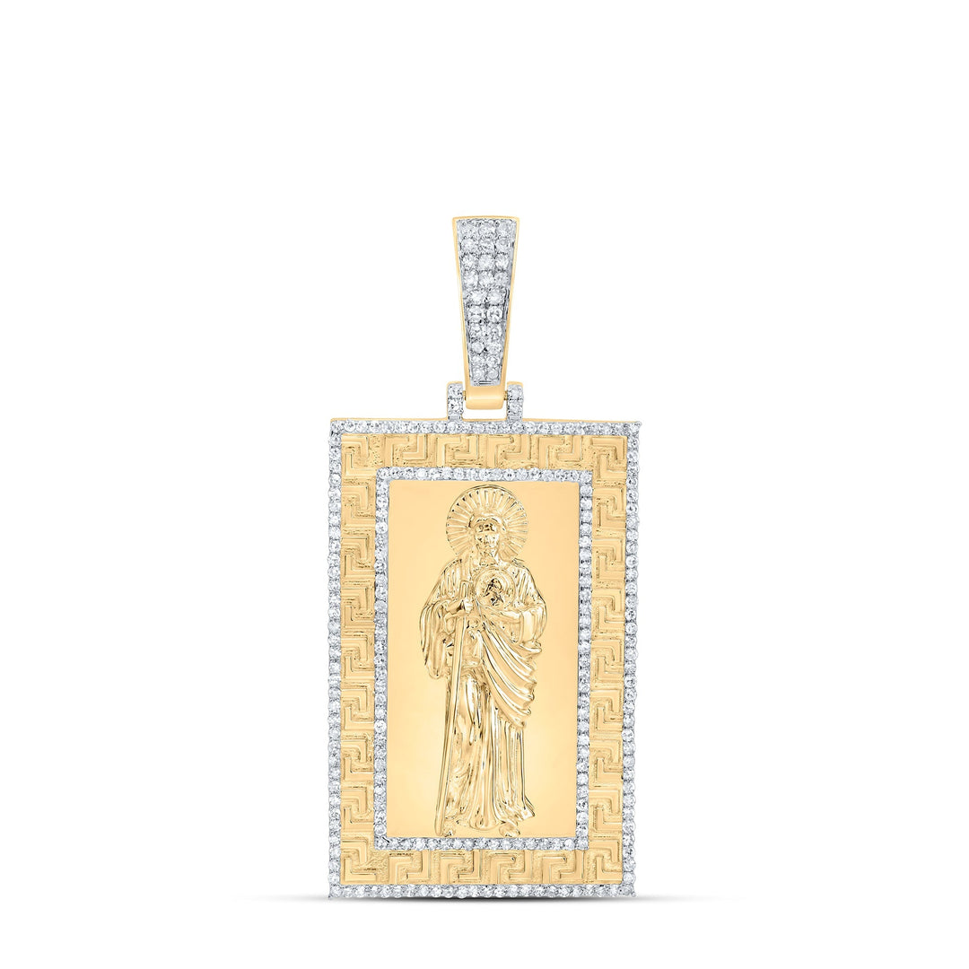 1CTW-DIA NK ST.JUDE MENS CHARM Daisy Joyeria