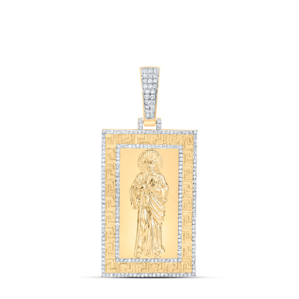 1CTW-DIA NK ST.JUDE MENS CHARM Daisy Joyeria