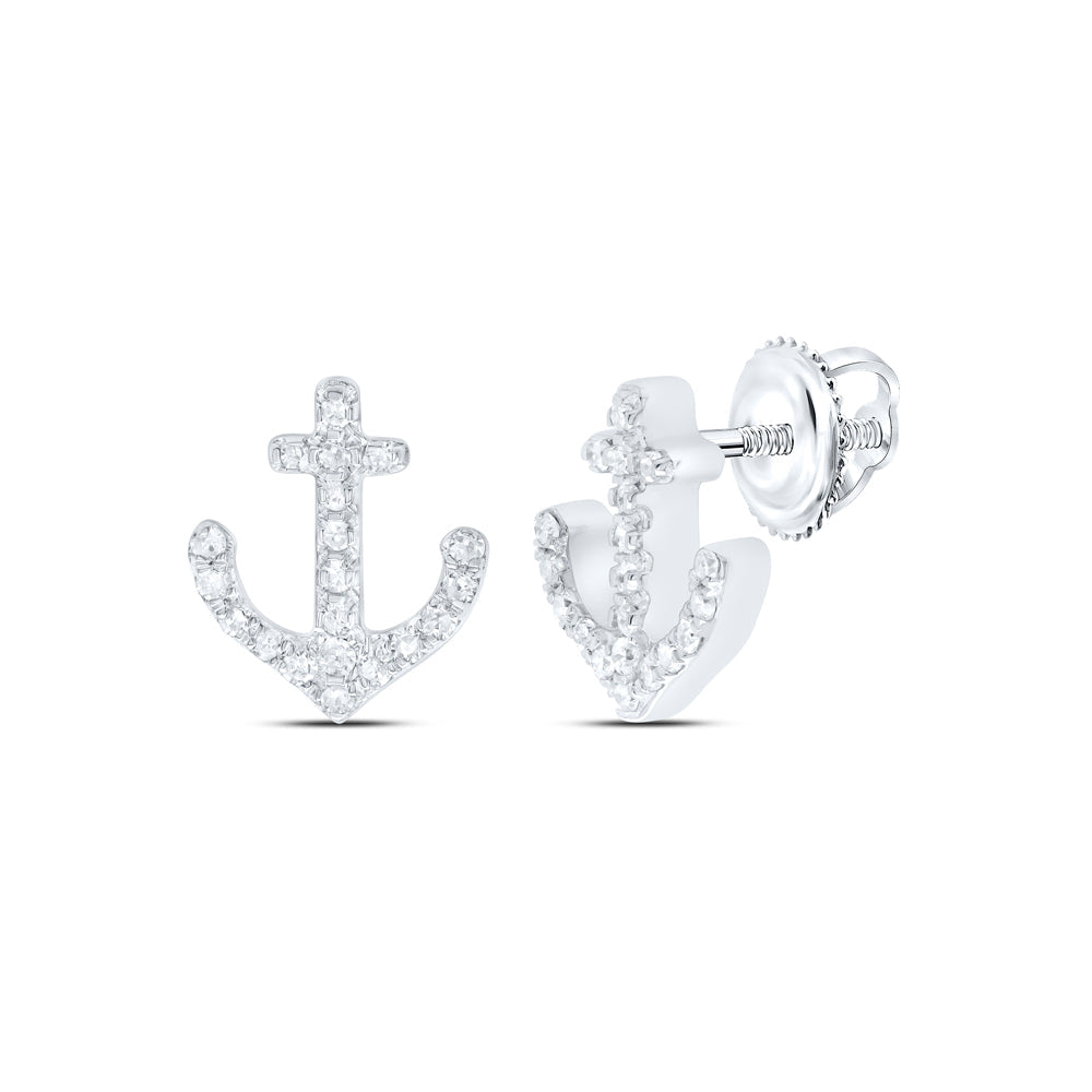 1/8CTW-DIA P1 GIFT ANCHOR EARRING Daisy Joyeria
