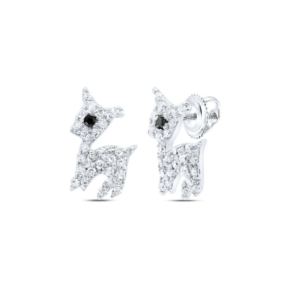 1/6CTW-DIA P1 GIFT RD-BLACK DIAMOND EARRING Daisy Joyeria
