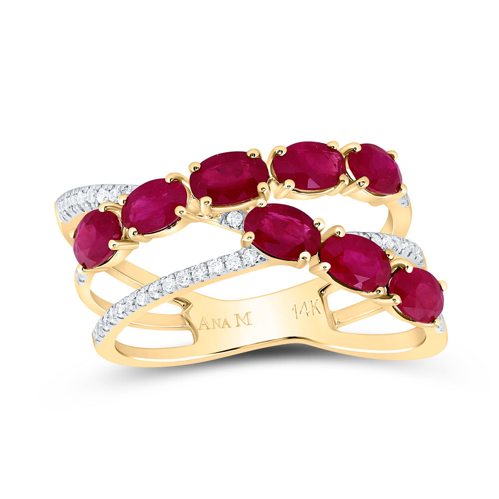 1/6CTW-DIA ANA M 1 5/8CTW-OV-RU NAT GEM FASHION RING 7 Daisy Joyeria