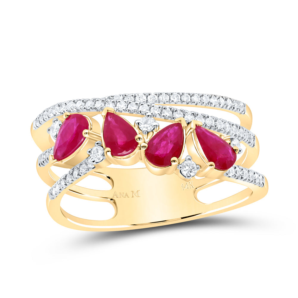 1/3CTW-DIA ANA M 1CTW-PS-RU NAT GEM FASHION RING 7 Daisy Joyeria