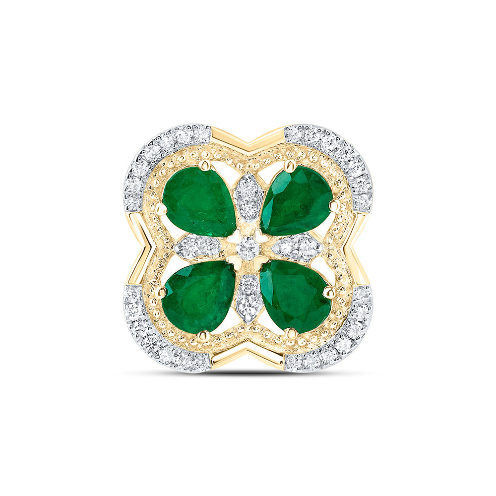 1/5CTW-DIA ANA M 1 1/4CTW-PS-EM NAT GEM CLOVER PENDANT Daisy Joyeria