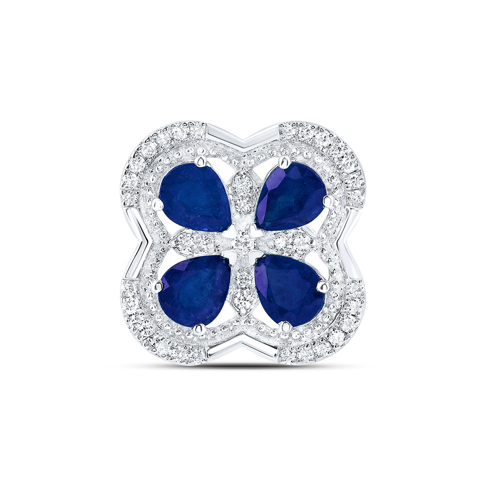 1/5CTW-DIA ANA M 1 3/8CTW-PS-BS NAT GEM CLOVER PENDANT Daisy Joyeria