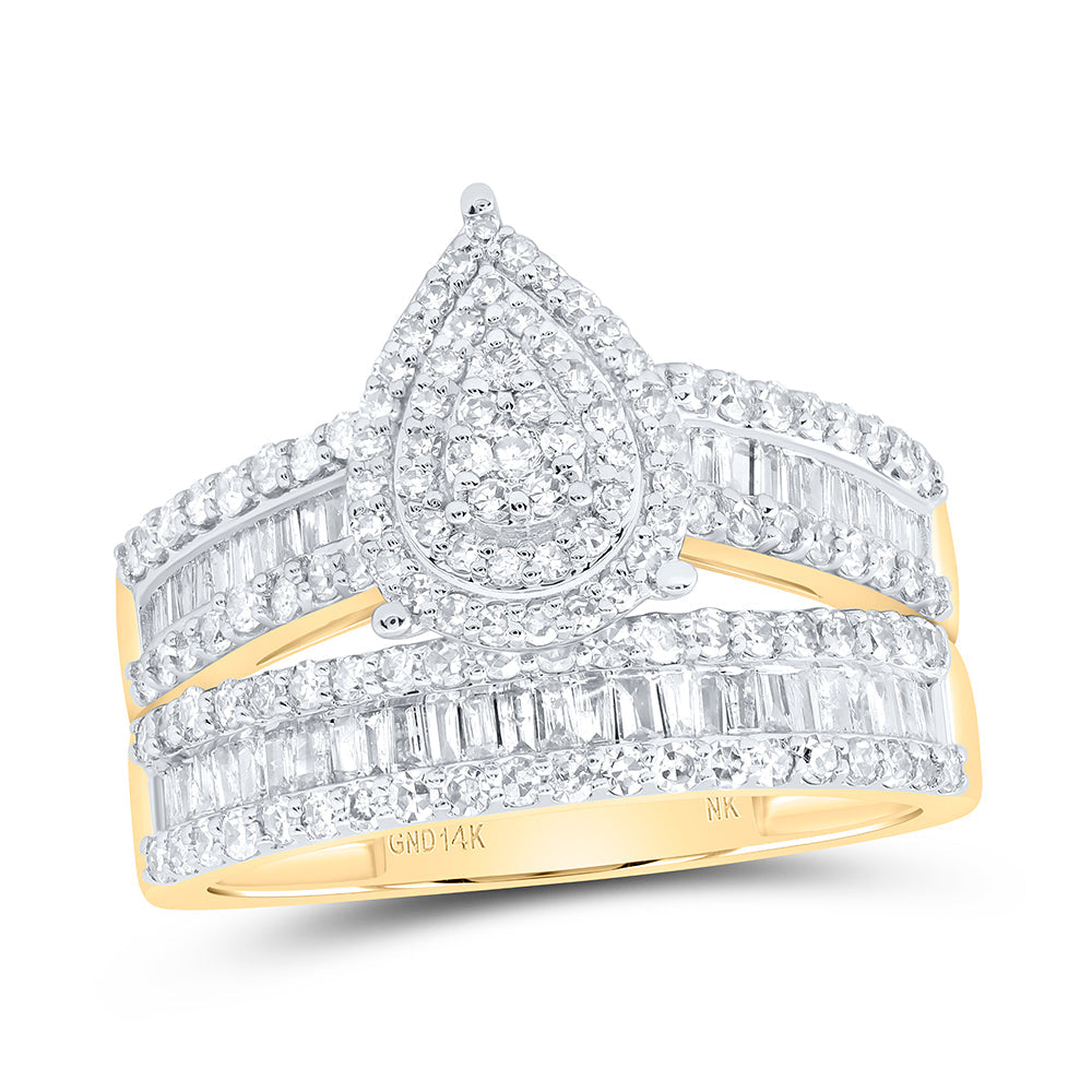 1 3/4CTW-DIA NK PEAR TRIO SET Daisy Joyeria