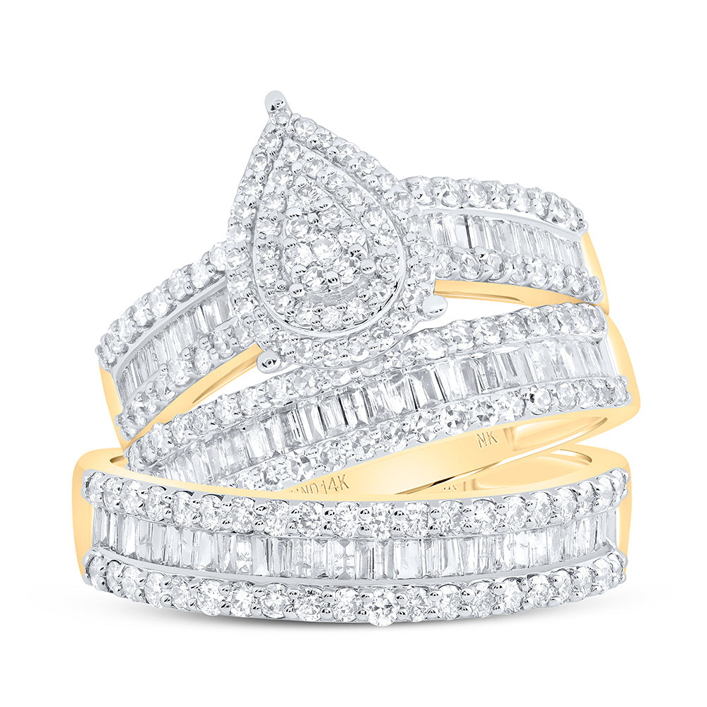 1 3/4CTW-DIA NK PEAR TRIO SET Daisy Joyeria
