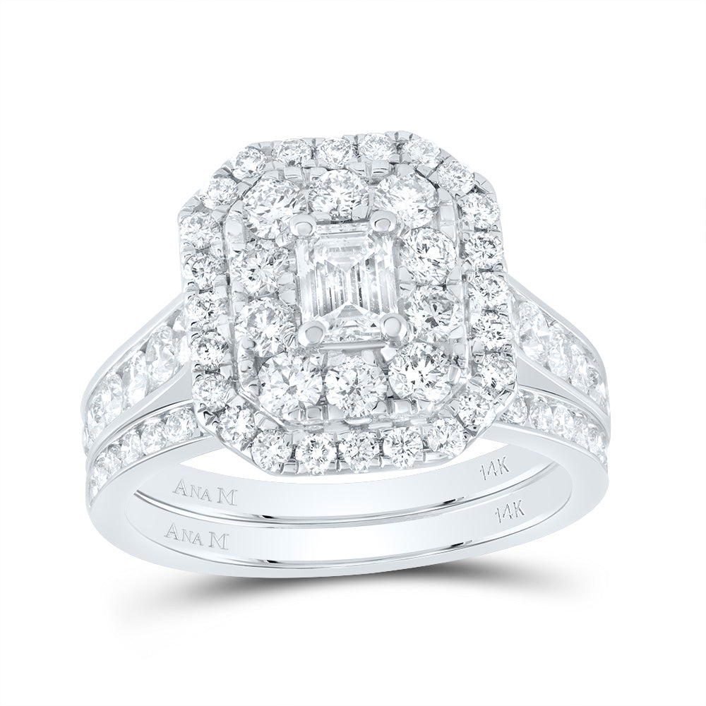 2CTW-NAT DIA ANA M 3/8CTW-CEM DOUBLE HALO BRIDAL SET 7 Daisy Joyeria
