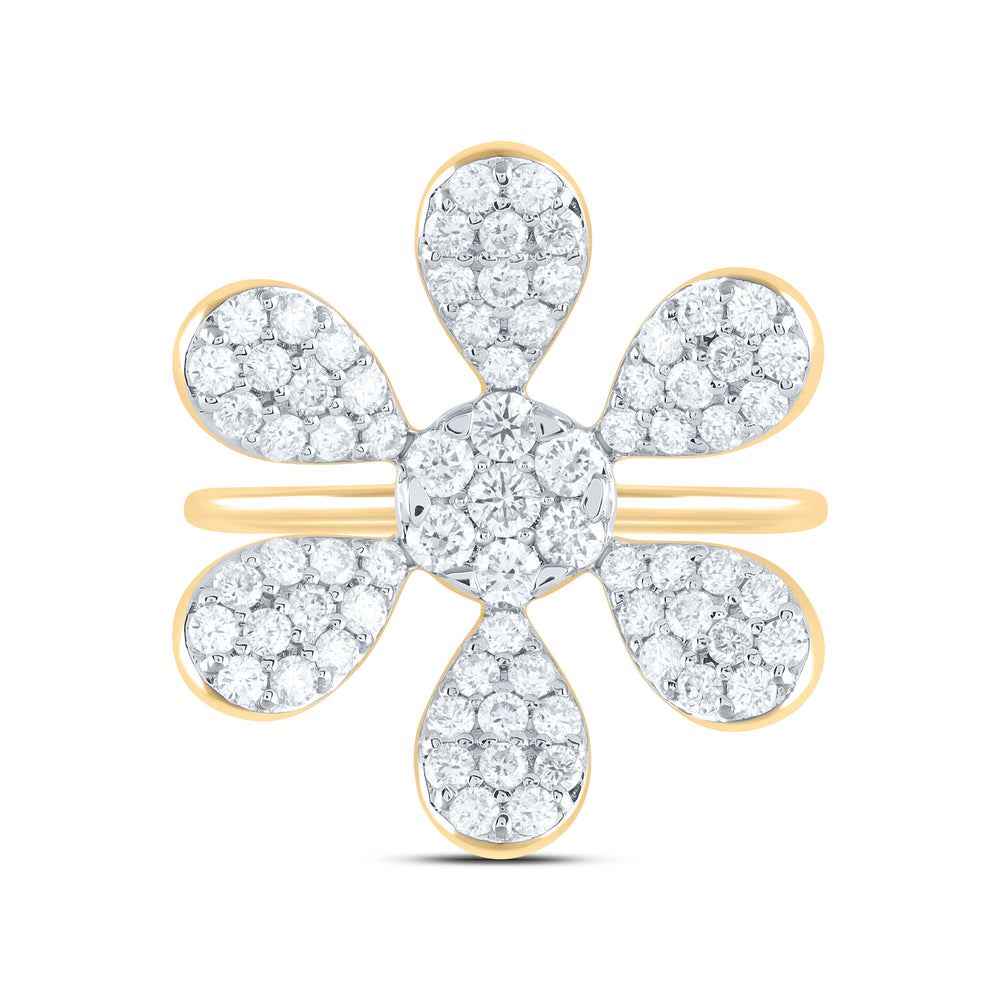 1 1/4CTW-NAT DIA ANA M FLOWER FASHION RING 7 Daisy Joyeria