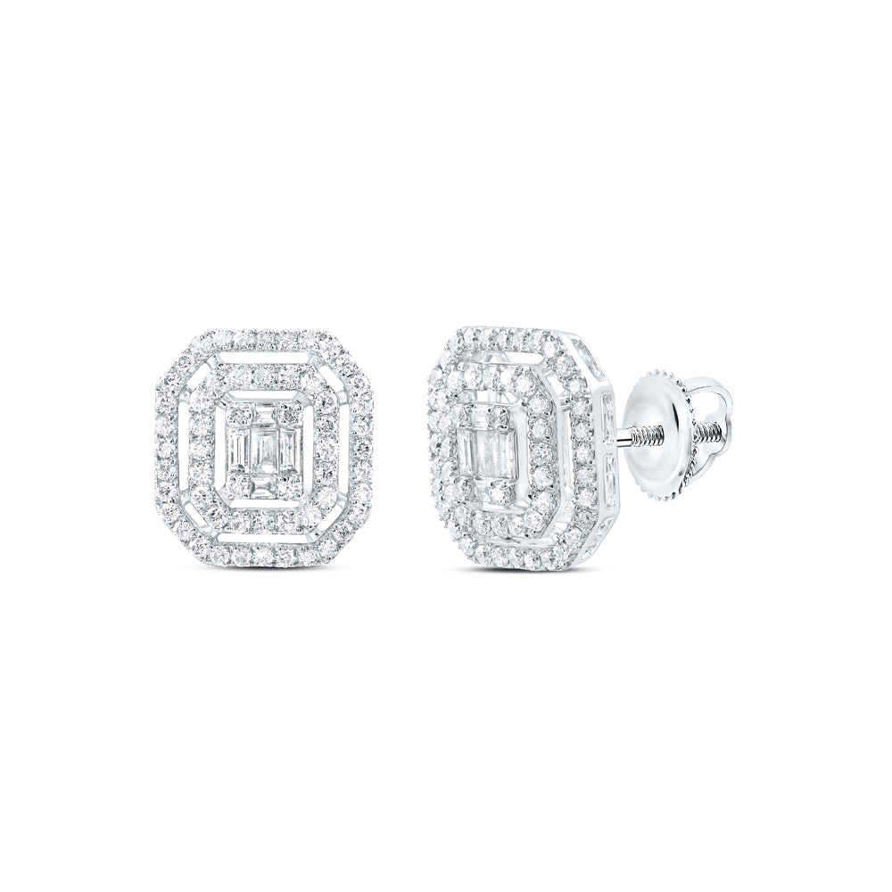 3/4CTW-NAT DIA ANA M FASHION OCTAGON BAGUETTE EARRING Daisy Joyeria